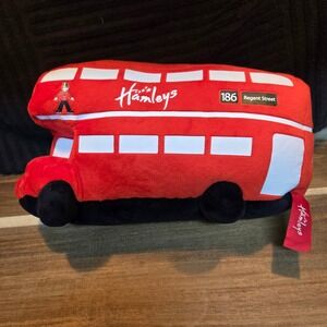 Hamleys London Red Double Decker Bus Plush 186 Regent Street Souvenir Toy 852277
